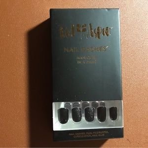 Short Square Nails Ali's Black Tie Affair Nail Dashes